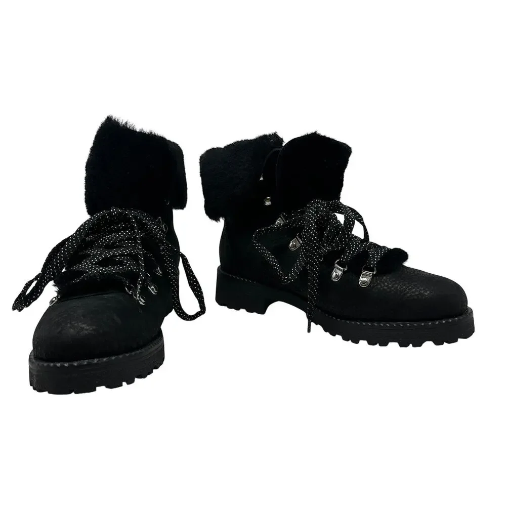 J. Crew Nordic Boots Black‎ Suede Winter Snow Boot Size 9